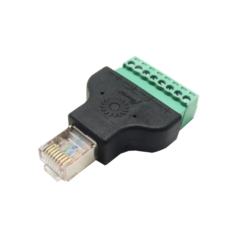 1 шт. цветной RJ45 коннектор к винтовому терминальный адаптер штекер 8-контактному