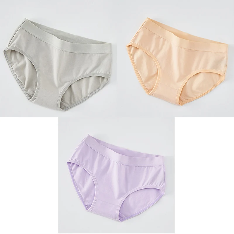 grey nude purple 3 шт., женские трусы, хлопковые трусы, низкая талия, дышащие, антибактериальные, женские трусы, фирменное качество, новые трусы, нижнее белье для женщин - Цвет: grey nude purple