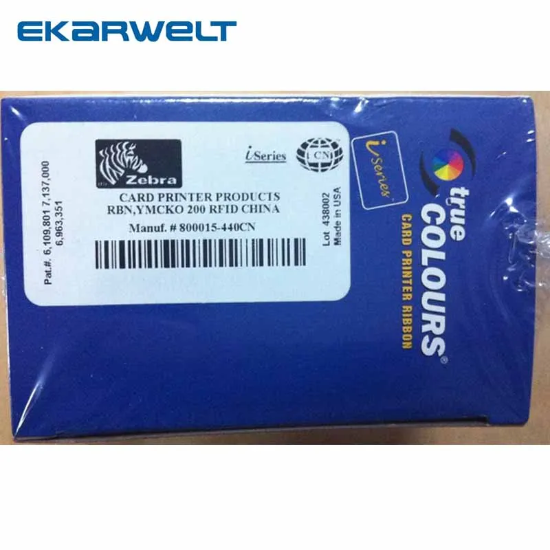 Оригинальная лента Zebra i Series YMCKO 800015 440CN 200 печать для P310i P320i P330i P420i P430i P520i|ribbon p330i|zebra