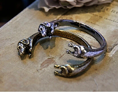 Хип-хоп стиль бохо Шикарный Браслет такса ретро животное браслет девушка подарок