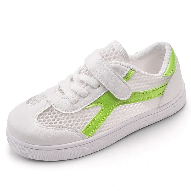 

KIDS sports white shoes 2019 summer and autumn models single layer hollow net shoes boys and girls breathable non-slip shoes