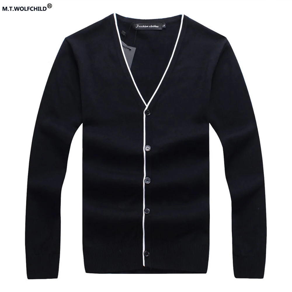 Бесплатная доставка 100% хлопок мужские Весна и Осень Длинные рукава v-образным