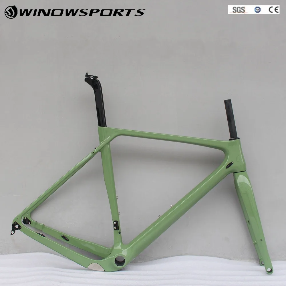 Новое плоское крепление дисковый тормоз углеродный гравий рама велосипеда 700C