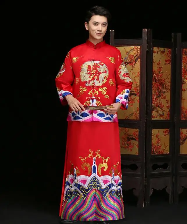 Длинное китайское свадебное платье для невесты Ципао в стиле ретро длинный