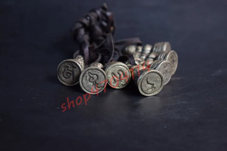 

Solid pure copper, six-character true words old seal, a set, crafts, decorations, collections