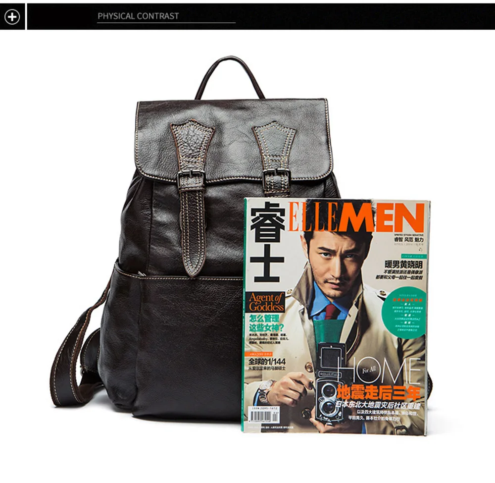Mini Backpack Men Genuine Leather Women Bagpack 13.3 Inch Laptop Back Pack for Teenager Boys Bag Large Capacity Travel Hand Bag
