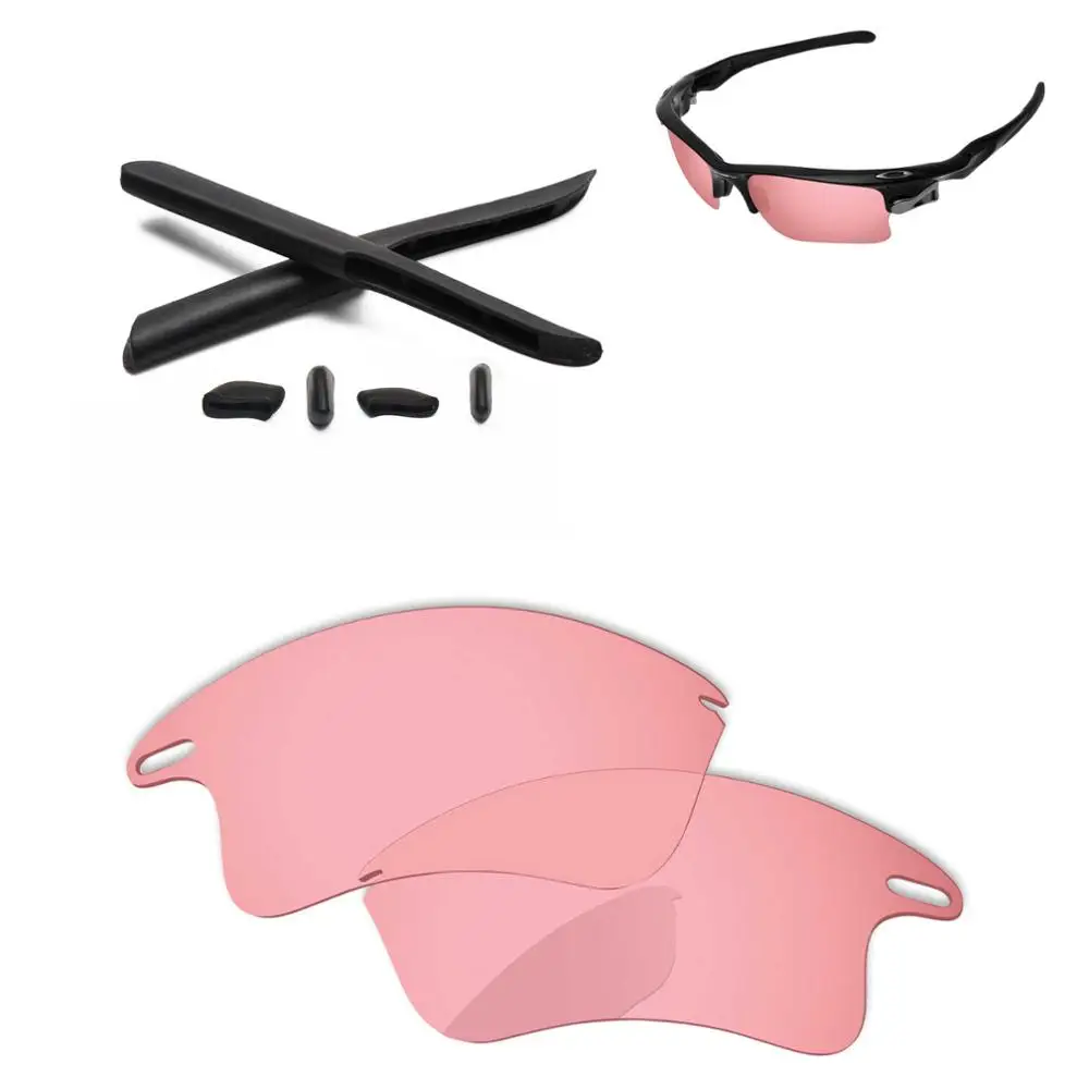Crystal Pink PapaViva поляризованные Сменные линзы и черный комплект прорезиненных дужек для аутентичной быстрой куртки XL Солнцезащитные очки Рамка-несколько вариантов - Цвет линз: Crystal Pink
