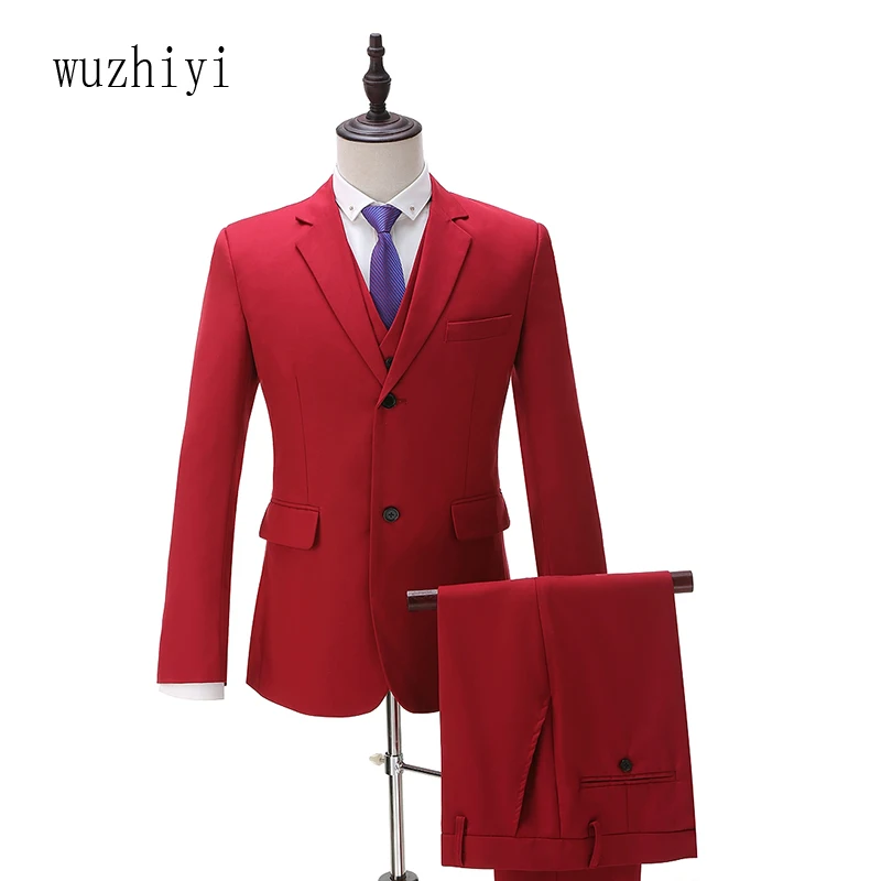 Wuzhiyi 2018 мужской костюм на заказ индивидуальный bespoke светло-темно-синие свадебные