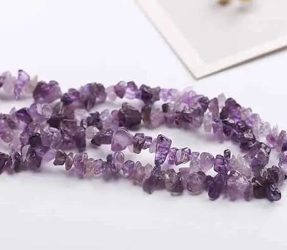 5A AMETHYST Натуральный кварцевый камень неправильной формы, чипованные бусины, аметисты, цитрин, тигровый глаз, для самостоятельного изготовления ювелирных изделий, браслет - Цвет: 5A AMETHYST
