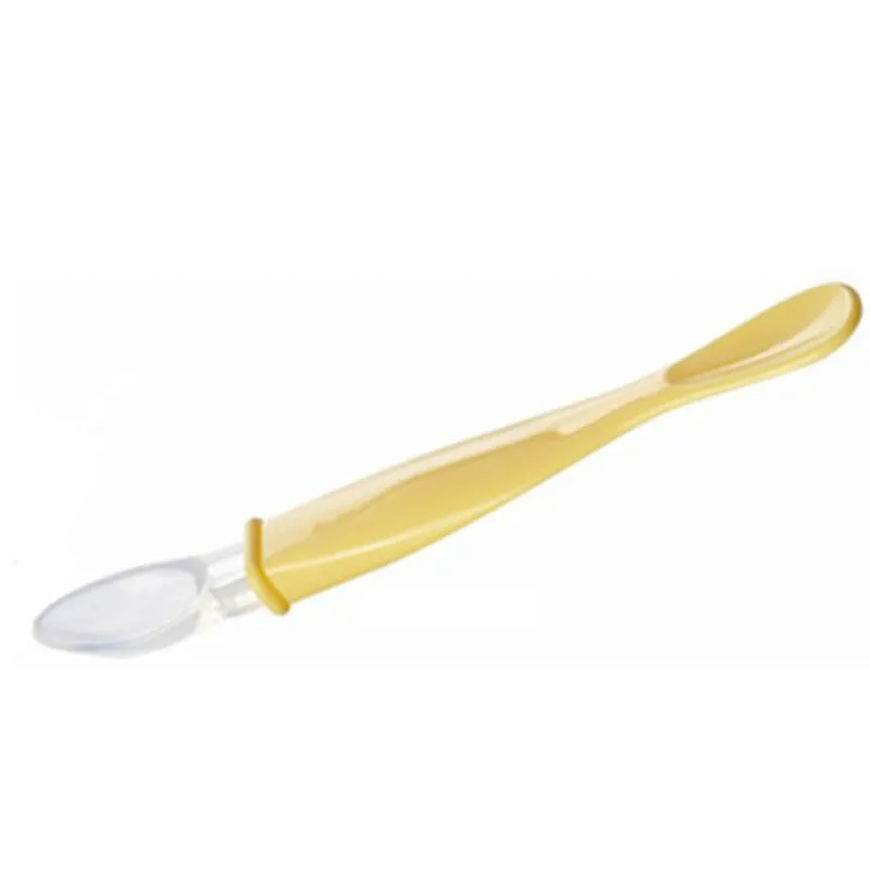 

High Quality Silicone Removable Baby Two Sides Spoon Flatware Soft Baby Feeding Spoon Feeder Baby Spoons Tableware BB0121