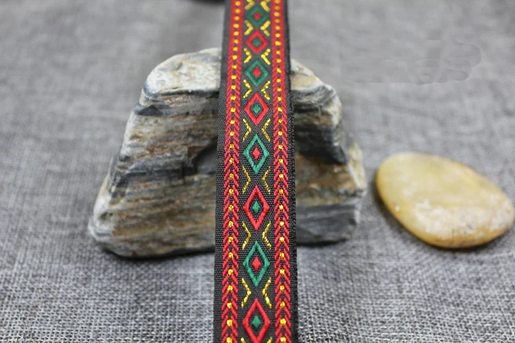 Лента с вышивкой красная 7/8 дюйма 22 мм x 10 ярдов|polyester woven jacquard ribbon|jacquard ribbonwoven ribbon |