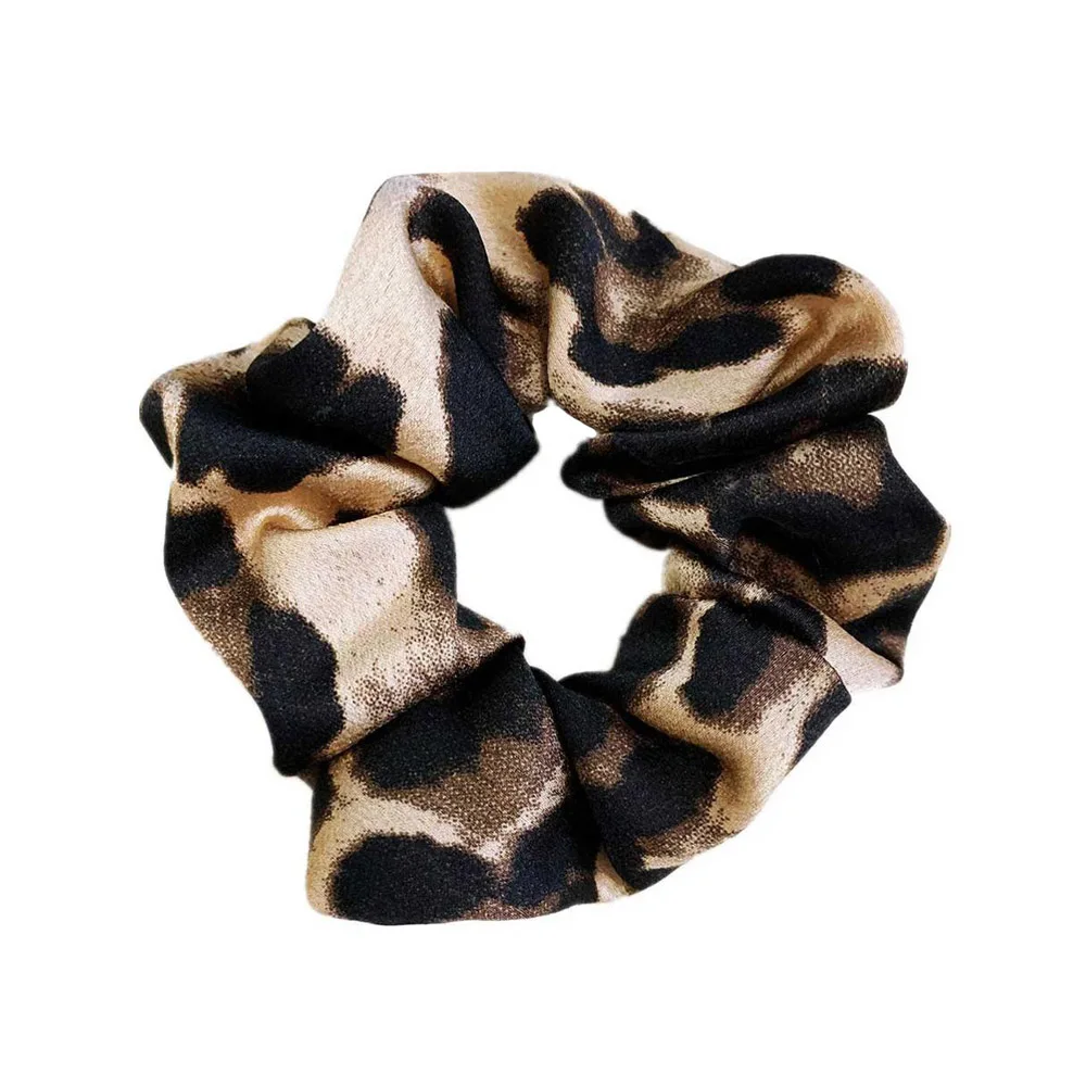 Gold Leopard 1 шт., Женские Элегантные Бархатные Однотонные эластичные резинки для волос, держатель для конского хвоста, резинки для волос, резинка для волос, повязка на голову, женские аксессуары для волос - Цвет: Gold Leopard