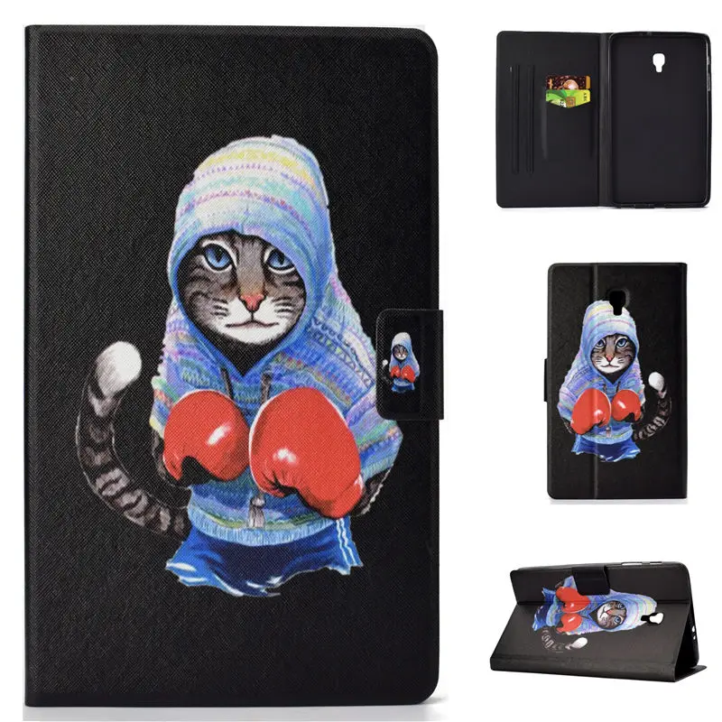 T380 чехол для Samsung Galaxy Tab A 8,0 T380 T385 SM-T385 8," чехол Funda планшет Симпатичные кошки и собаки из искусственной кожи в виде ракушки+ Защитная пленка на экран+ подставка для ручек