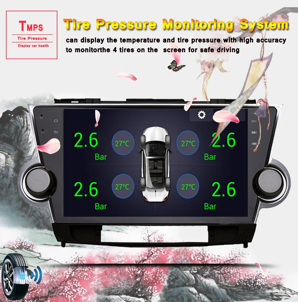 4+ 64G авто 3/4G Android 9,0 Автомобильная магнитола DVD для Toyota Highlander 2009-2013 навигация с gps видео Wifi BT магнитофон аудио