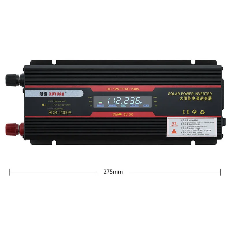 Автомобильный инвертор солнечной энергии 4000 Вт DC12/24 В до AC110V/220 USB синусоидальный