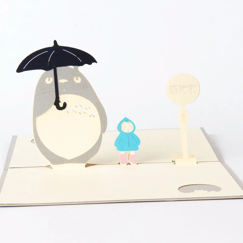 3D лазерная вырезка ручной работы милая мультяшная кошка бумажное приглашение