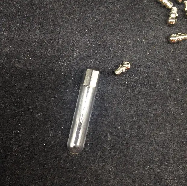 20pieces 36.5x6mm round straight tube name on rice art glass vial pendant mini glass bottle pendant wish bottle necklace pendant
