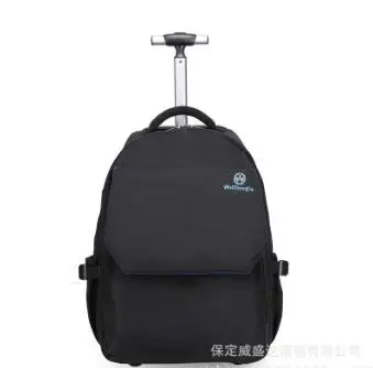 black 19 inch Nylontravel Чемодан накатной рюкзаки сумки тележки Для женщин Для мужчин Бизнес сумка багаж чемодан дорожный рюкзак на колесах - Цвет: black 19 inch