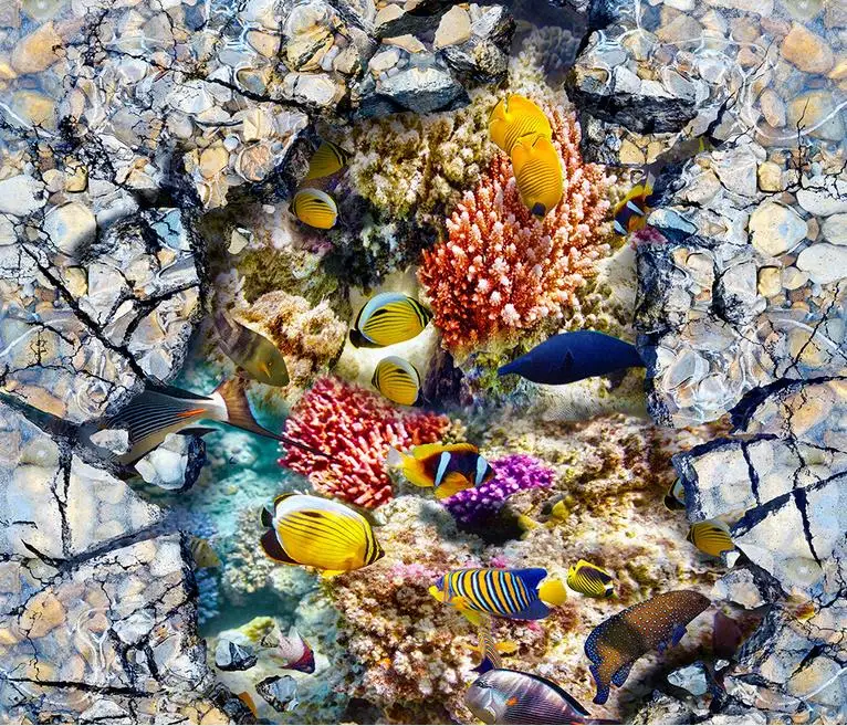 3d фрески для пола Звукопоглощающая Панель напольная плитка водонепроницаемые