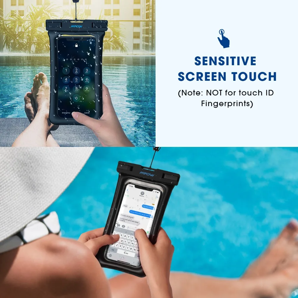 Mpow Оригинальный Универсальный IPX8 водонепроницаемый чехол для телефона Floatable Clear