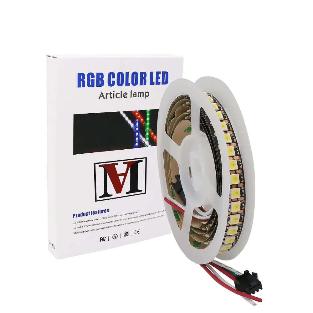 SK6812 WS2812B 144 светодиодный полосы 5050 белый 6000-6500 К Белый SMD 3.3ft/1 м s/m адресуемых гибкие