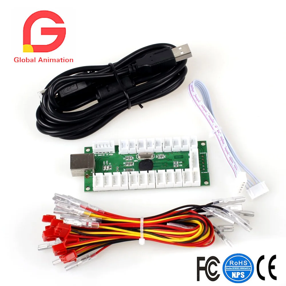 

LED Arcade Game DIY Kit for Joystick MAME Raspberry Pi Zero Delay USB Encoder + LED Push Button Octagonal Restrictor