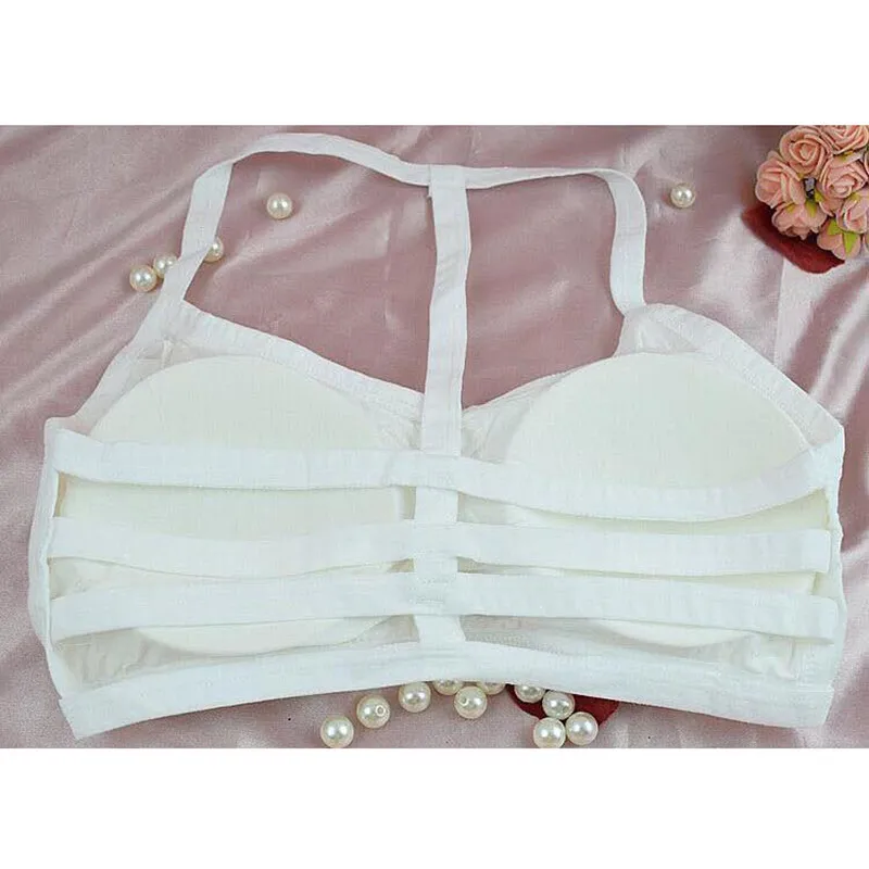 Сексуальный женский бюстгальтер без косточек с вырезом на спине подкладкой