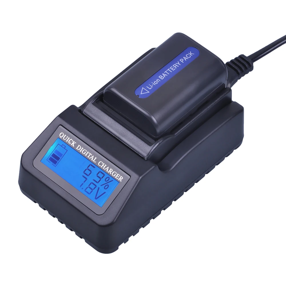 1 шт. NP-FM50 NP FM50 запасная литий-ионная батарея + LCD быстрое зарядное устройство для