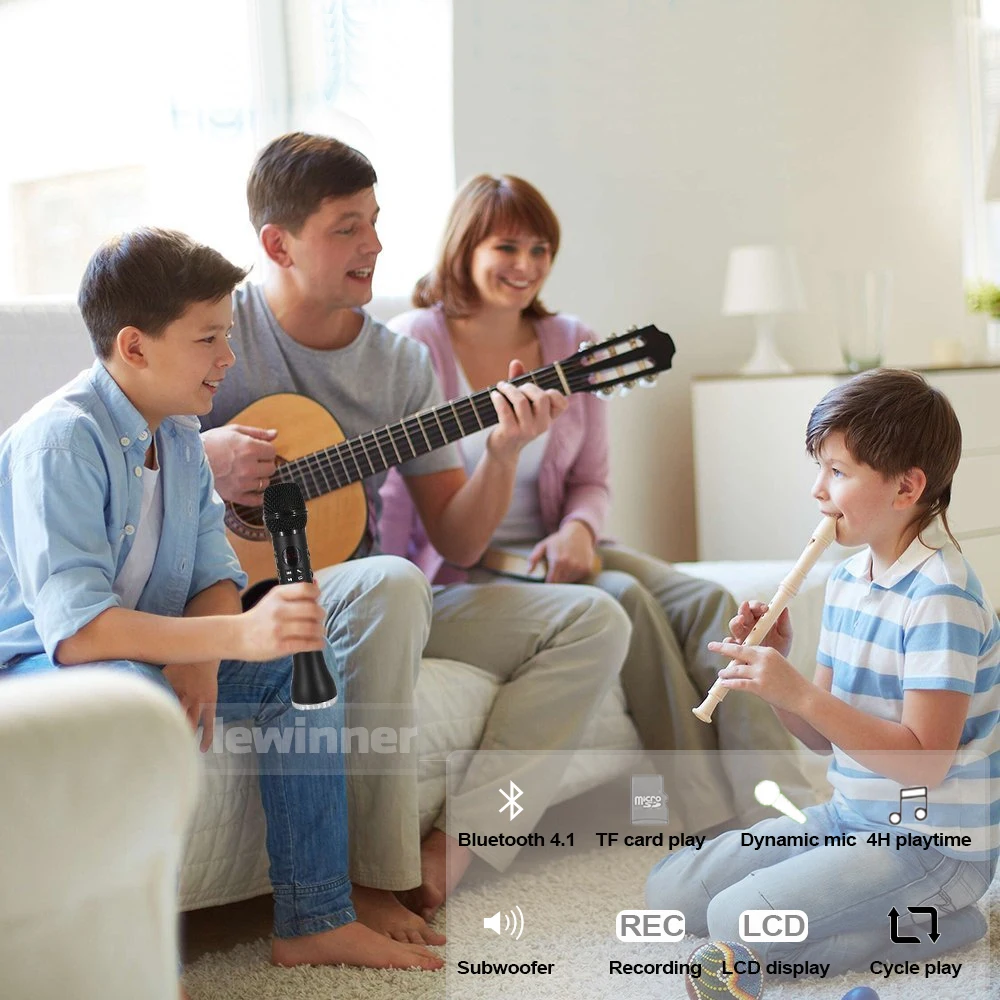 Профессиональный микрофон Lewinner беспроводной динамический для караоке Bluetooth iPhone