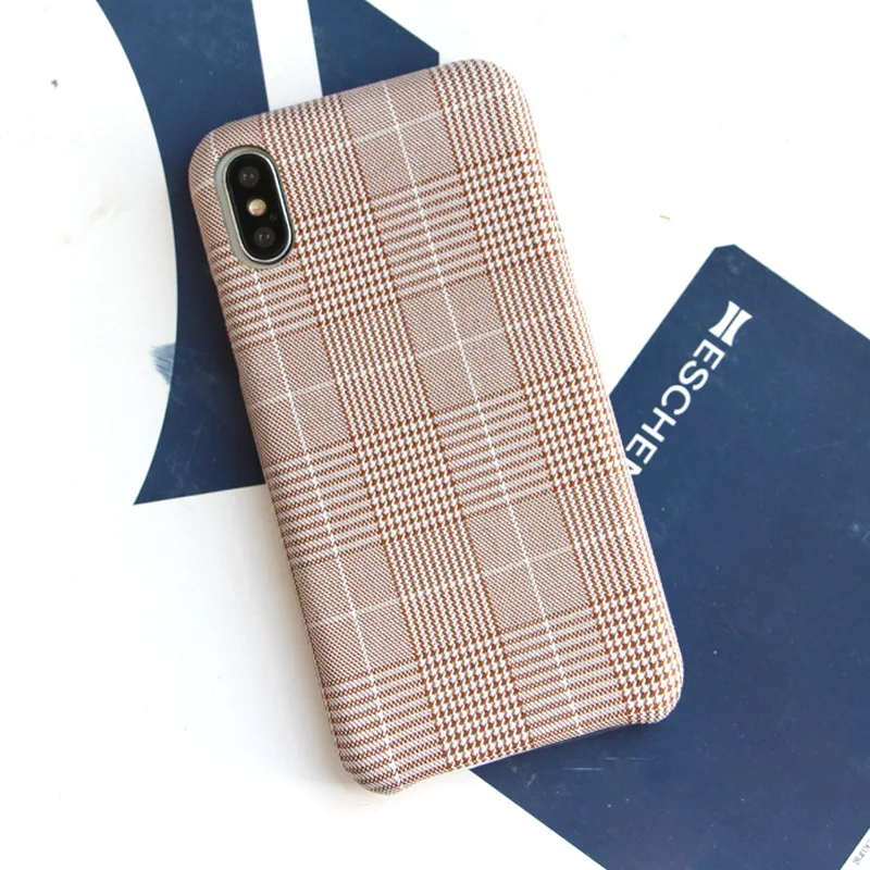 Британский колледж Европейский Стиль чехол для iPhone XS 10S Max XR 7 8 Plus клетчатая ткань