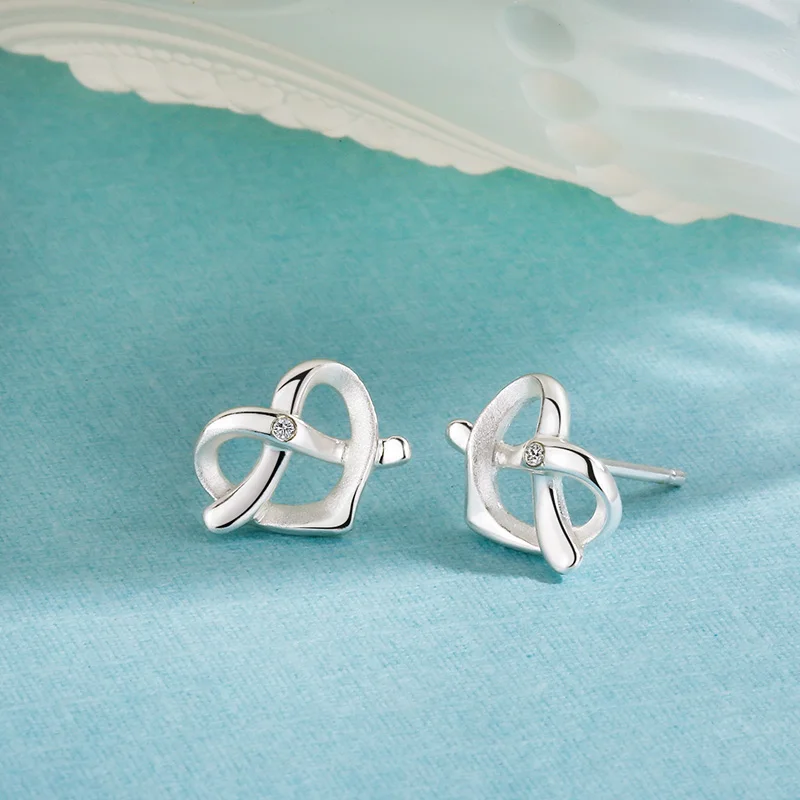 Sa silverage реальные 925 пробы Серебряные ювелирные изделия Стад Шарм Сердце Любовь