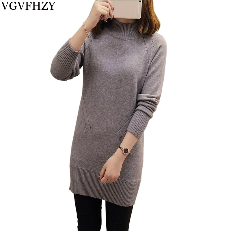 Women Sweaters Pullovers Turtleneck Long Sleeve Sweater Dress 2018 spring Knitting Women's White Warm Clothes new LY697 | Женская