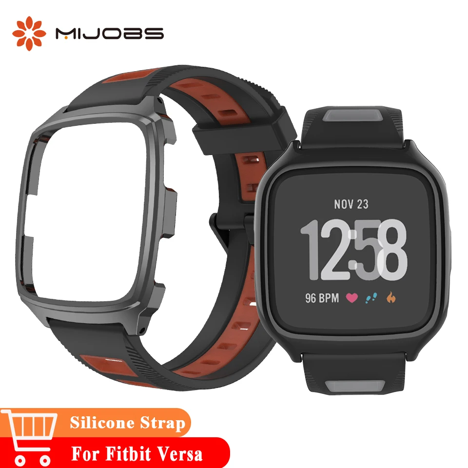 Mijobs ремешок на запястье для Fitbit Versa Lite аксессуары Чехол протектор Браслет для Fitbit Versa ремешок Смарт часы крышка браслет