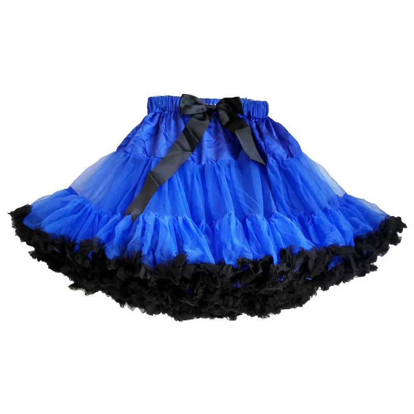 Blue And Black Женская Подростковая мини-юбка, размеры s, m, l, шифоновая балетная одежда с рюшами, летняя женская юбка-пачка, Женская юбка для взрослых - Цвет: Blue And Black