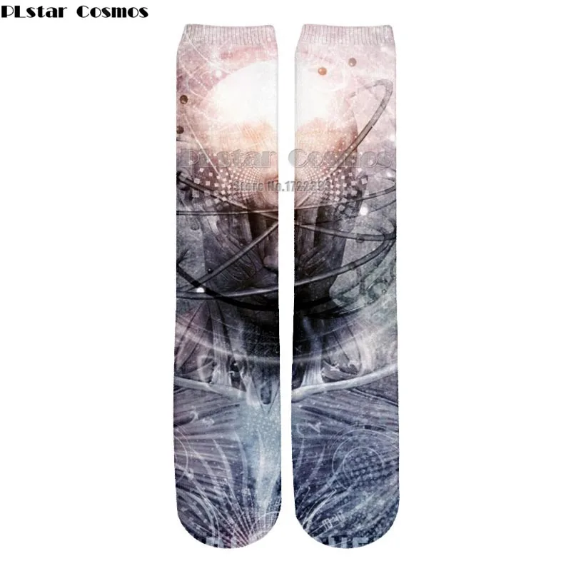Забавные носки PLstar Cosmos для женщин и мужчин с психоделическим 3D-принтом Будды