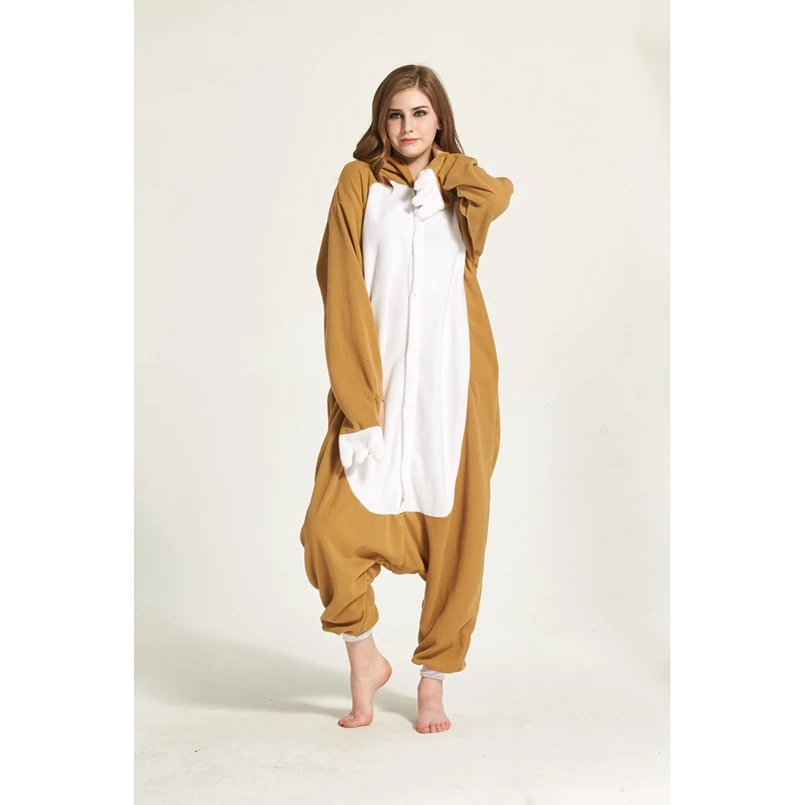 Лень животных пижамы Onesie Толстовка для взрослых Для женщин Для мужчин Пижама праздника Хэллоуин пижамы руно полной длины