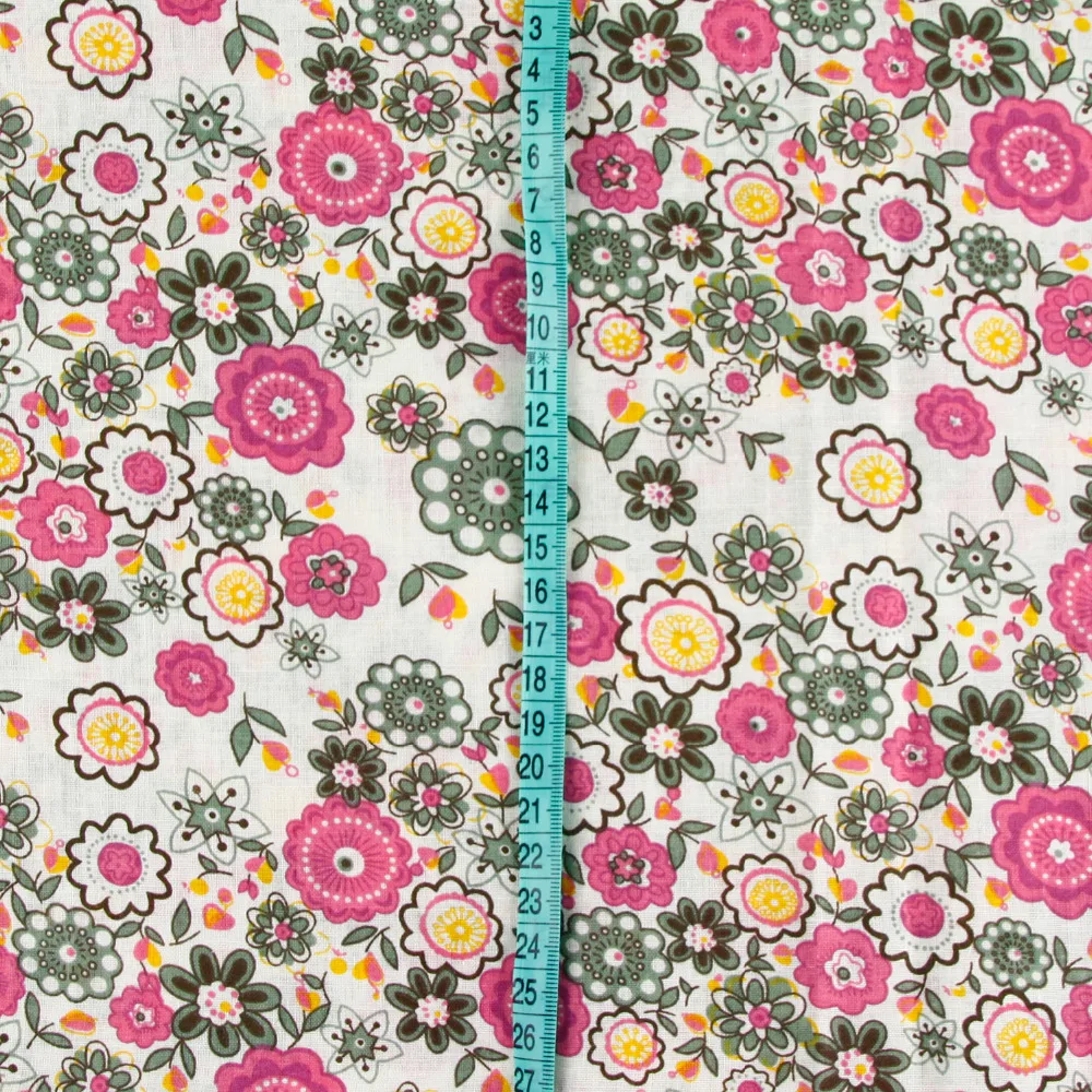 Новый 158 см х полуметр винтажный Красный цветочный принт хлопчатобумажная ткань