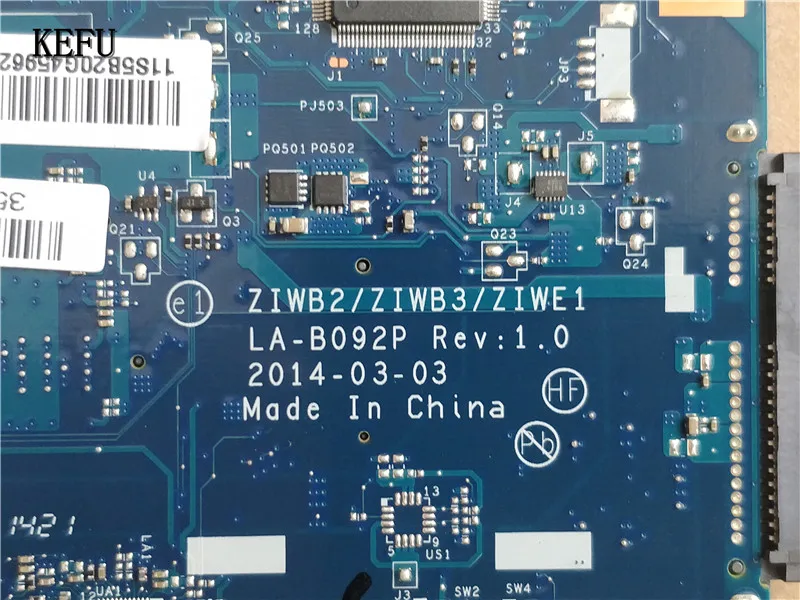 Kefu ZIWB2 ZIWB3 ZIWE1 LA-B092P материнская плата с Процессор для lenovo B50-70 Материнская плата ноутбука