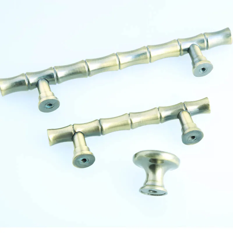 64 96 мм американская винтажная простая бронзовая бамбуковая кухонная ручка для