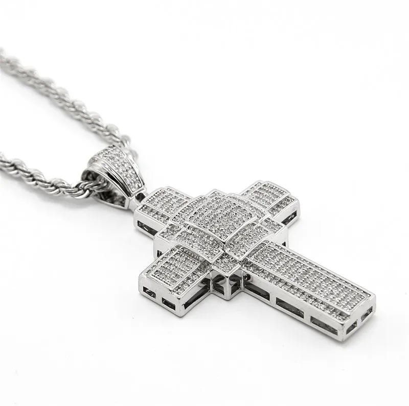 Женская и Мужская винтажная подвеска UWIN в стиле хип хоп с кристаллами стразы|cross