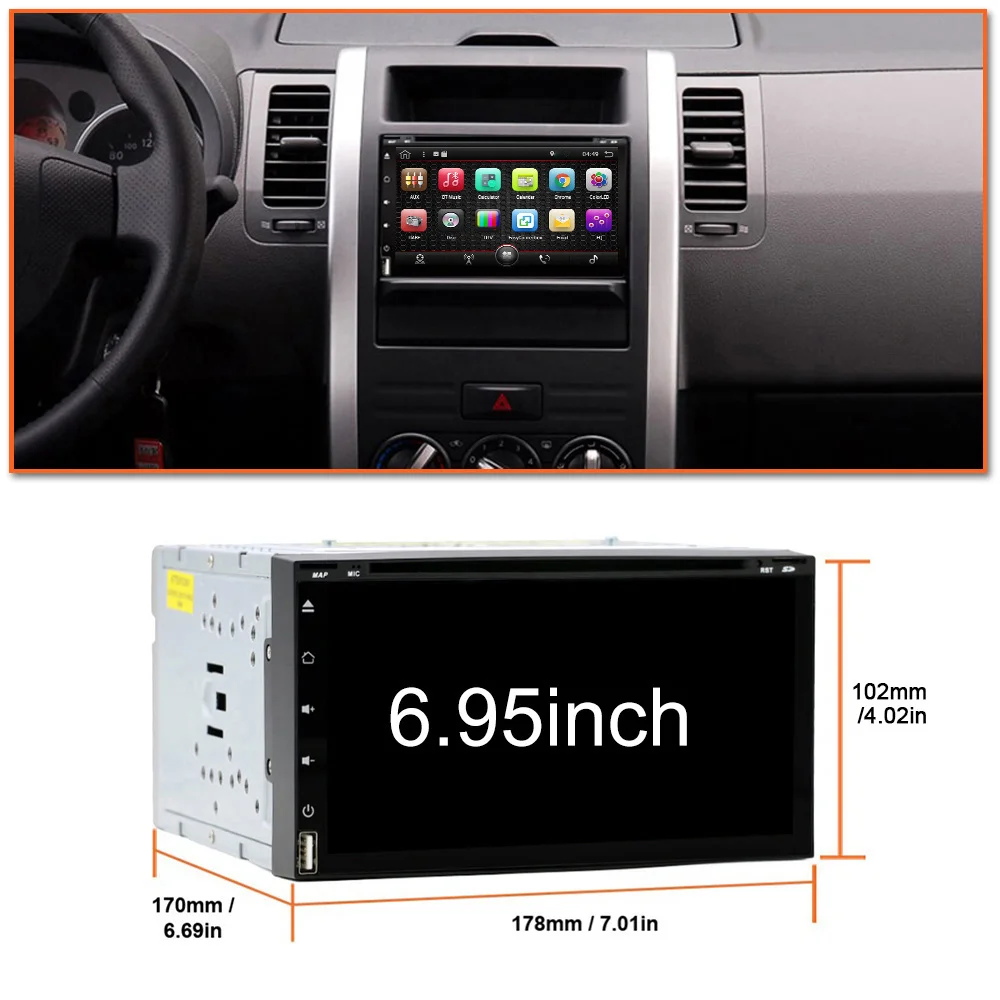 Универсальный мультимедийный плеер Eunavi android 2 Din автомобильный DVD-плеер для Nissan