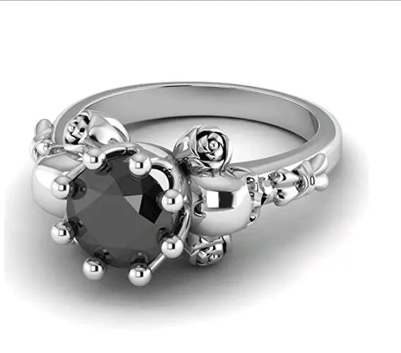 ERLUER готические кольца с розовым черепом в классическом стиле серебряным