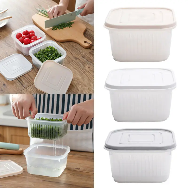 Хит продаж двухслойный холодильник контейнер для хранения пищевых продуктов