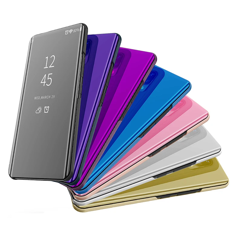 Чехол для Samsung Galaxy A7 2018 роскошное умное зеркало с откидной крышкой кожаный чехол