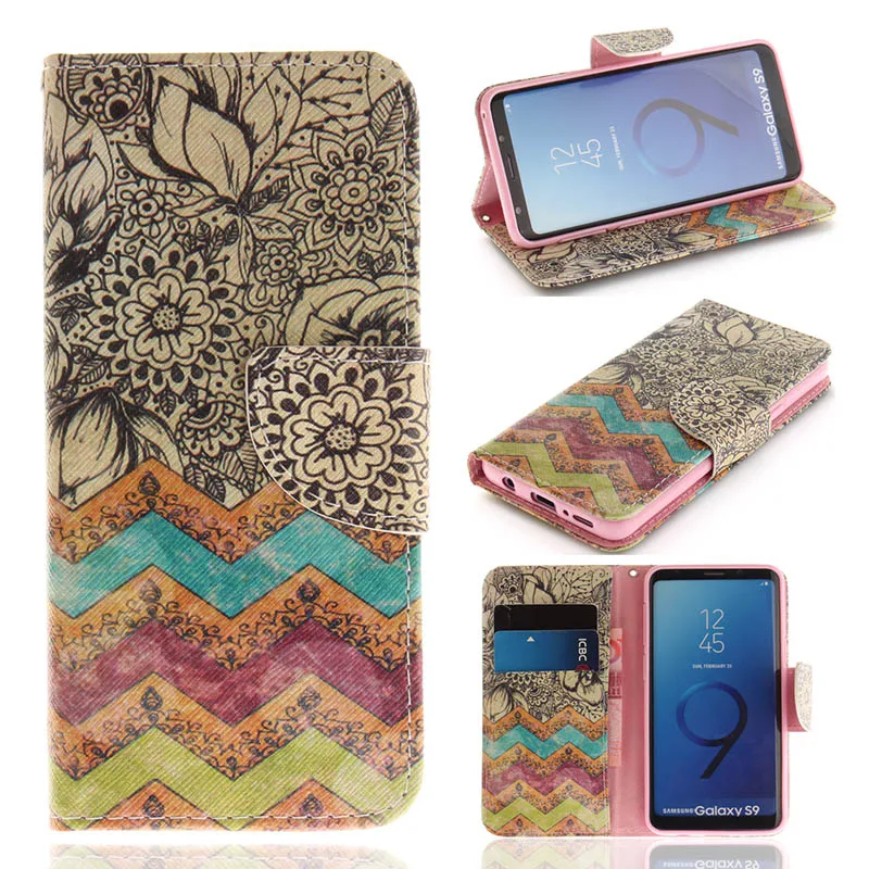 Wave Flower Чехол-бумажник из искусственной кожи для iPhone XS Max XR X 10 8 7 6S Plus 5 5S SE 5C 4 4S чехлы с откидной крышкой и подставкой для iPod Touch 5 6 Fundas B42 - Цвет: Wave Flower