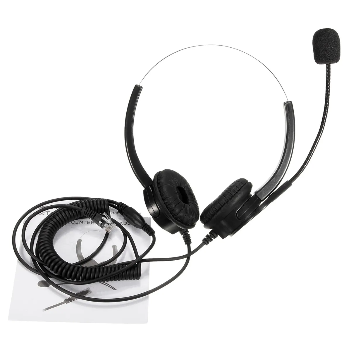 4-контактный RJ9 с кристаллической головкой Hands-free колл-центра Шум шумоподавления бинауральные гарнитуры Bluetooth наушники с микрофоном для струйного принтера Desk телефон O5