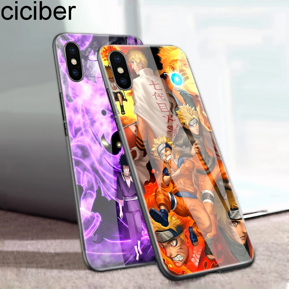 ciciber Naruto for IPhone X XR XS MAX 7 8 6 6S Plus Glass Cases Back Cover iphone 11 Pro Max Case Funda Coque Capa Uzumaki |