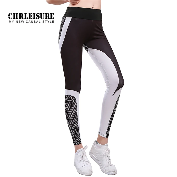 CHRLEISURE, белые, черные, с принтом, штаны для йоги, для женщин, для фитнеса, леггинсы, высокая эластичность, для йоги, женские спортивные Леггинсы, обтягивающие, пуш-ап