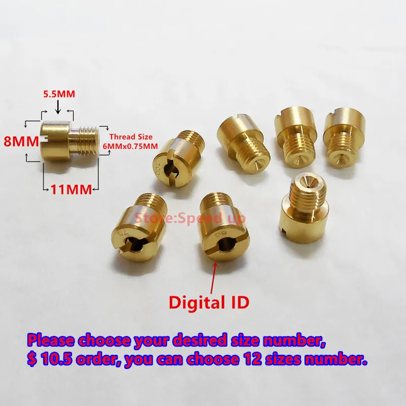 (12 шт./упак.) 2-х тактный двигатель мотоцикл VM11/22 основной струи VM16 LT-Z YFM50 ~ 90 TTR90 карбюратор основное сопло (цифровой знак дисплея) (12 шт./упак.) 2-х тактный двигатель мотоцикл VM11/22 основной струи VM16 LT-Z YFM50 ~ 90 TTR90 карбюратор основное сопло (цифровой знак дисплея)