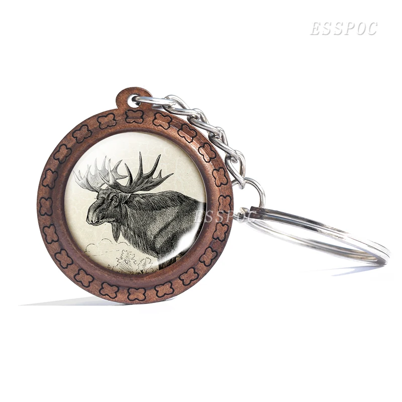 Деревянная подвеска в виде оленя для мужчин и женщин винтажный брелок животного